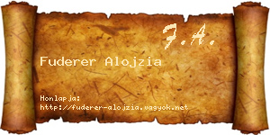 Fuderer Alojzia névjegykártya